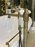Смеситель для ванны с душем Timo Arisa 5300/02Y-CR напольный, антик от Водопад  фото 3