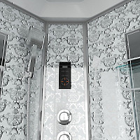 Душевая кабина Niagara Lux 7710W 1000х1000х2200 с г/м, профиль хром, стенки серебро, поддон 45см от Водопад  фото 3