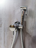 Смеситель с гигиеническим душем Boheme Uno 467-CR встроенный, хром от Водопад  фото 2