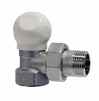 Клапан Te-Sa 100-04 1/2” ВР-НР ручная регулировка, угловой для стальных труб, 10бар, t-100*С, никель от Водопад  фото 1