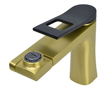 Смеситель для раковины Bronze de Luxe Element EL02XGB золото / черный от Водопад  фото 3