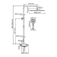 Душевая система WasserKRAFT A113.117.127.CH Thermo термостат, хром от Водопад  фото 5