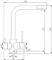 Смеситель для кухни Zorg SH 552 SATIN с подключением фильтра, сатин от Водопад  фото 2