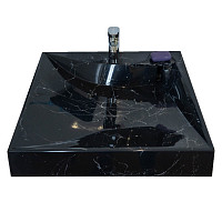 Раковина подвесная Azario Gratsiy CS00079879 597х598х100 для установки над стиральной машиной сифон, черный мрамор от Водопад  фото 1