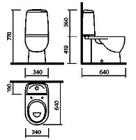 Унитаз-компакт Sanita Luxe Best WC.CC/Best/2-DM/BLK.G/S1 Comfort черный S1 с сиденьем микролифт от Водопад  фото 2