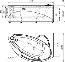 Акриловая ванна Радомир Варна 2-01-0-2-1-234 165х102 правая от Водопад  фото 4