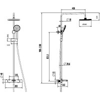 Душевая система Villeroy&Boch TVS00000700061 с термостатом, хром от Водопад  фото 2