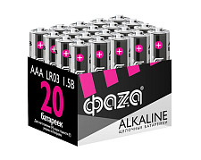 Элемент питания Фаzа 5028128 алкалиновый AAA/LR03 1.5 В Alkaline Pack-20 ( упаковка 20 шт) от Водопад  фото 1