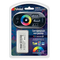 Контроллер Uniel ULC-G10-RGB BLACK 11105 для управления многоцветными светодиодами 12/24B с пультом от Водопад  фото 1