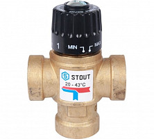 Клапан термостатический Stout SVM-0110-164320 смесительный для систем отопления и ГВС 3/4" ВР 20-43°С KV 1,6 м3/ч от Водопад  фото 2