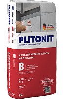 Клей для плитки Plitonit В Н006066, усиленный армирующими волокнами, для керамики, керамогранита, класс С1Т, 25 кг от Водопад  фото 1