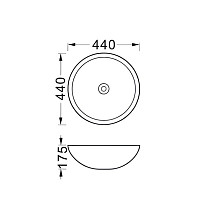 Раковина накладная Акватек AQ5354-MG 440х440х175, круглая, цвет серый матовый от Водопад  фото 2