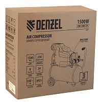 Компрессор Denzel DK1500/24 Х-PRO 58063 воздушный 1,5 кВт, 230 л/мин, 24 л от Водопад  фото 3