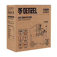 Компрессор Denzel DC1500/24, 58160 воздушный прямой привод1,5 кВт, 24 литра, 220 л/мин от Водопад  фото 3