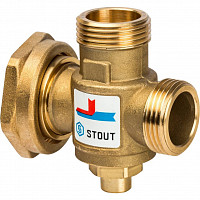 Клапан термостатический Stout SVM-0050-326005 смесительный G 1"М-G 1"1/2F-G 1"M 60°С от Водопад  фото 1