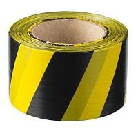 Сигнальная лента Зубр 12242-75-200, цвет черно-желтый, 75мм х 200м