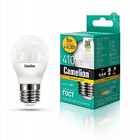 Лампа светодиодная Camelion 12028 LED5-G45/830/E27, 5 Вт, 3000 К, E 27, шар от Водопад  фото 1