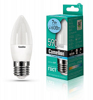 Лампа светодиодная Camelion 12078 LED7-C35/845/E27, 7 Вт, свеча, 4500 К от Водопад  фото 1