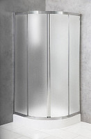 Душевой уголок Belbagno Due-R-2-90-P-Cr, 900х900х1900, стекло текстурное, профиль хром, без поддона, радиальный от Водопад  фото 1
