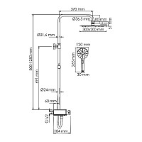 Душевая система WasserKRAFT A113.069.127.CH Thermo термостат, хром от Водопад  фото 5