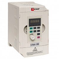 Преобразователь частоты EKF VECTOR-100 PROxima VT100-0R7-1B 0.75 / 1.5 кВт, 1 х 230 В от Водопад  фото 1