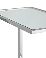 Журнальный столик Stool Group 50*32 БОСТОН прозрачное стекло сталь серебро от Водопад  фото 2
