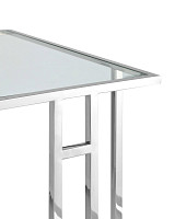 Журнальный столик Stool Group 50*32 БОСТОН прозрачное стекло сталь серебро от Водопад  фото 3