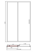 Душевая дверь Bandhours Smart 120D 120х195 200330001, раздвижная, профиль черный матовый, стекло прозрачное, 5мм от Водопад  фото 4