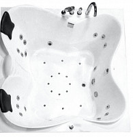 Акриловая ванна Gemy G9089 K L 1870х1870х850 с гидромассажем, с аэромассажем, хромотерапия, электронный пульт, левая от Водопад  фото 3