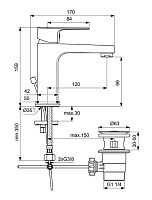 Смеситель для раковины Ideal Standard Cerafine D BC491AA донный клапан, хром от Водопад  фото 2