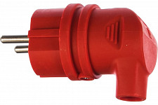 Вилка Эра V9-RED-IP44, Б0044549 90 градусов 16А IP44 с заземлением каучуковая красная от Водопад  фото 1