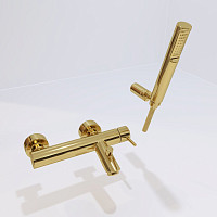 Смеситель для ванны с душем Paffoni Light LIG023HG медовое золото от Водопад  фото 2