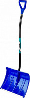 Лопата снеговая Сибин ЛПА-500 421847 500 мм, пластиковая, с алюминиевой планкой, эргономичный алюминиевый черенок, V-ручка от Водопад  фото 1