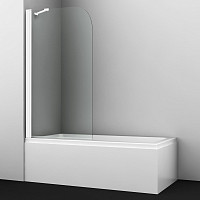 Шторка стеклянная WasserKraft Berkel 35P01-80WHITE Fixed на ванну 80х140 см, профиль белый, стекло прозрачное от Водопад  фото 1