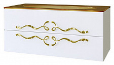 Тумба под раковину Clarberg Due Amanti Due.01.10/W/GL 100 см, цвет белый, ручки золото от Водопад  фото 2