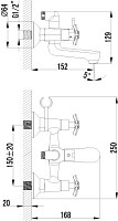 Смеситель для ванны с душем Lemark Partner LM6542C хром от Водопад  фото 2