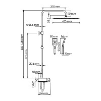 Душевая система WasserKRAFT A113.119.126.CH Thermo термостат, хром от Водопад  фото 3