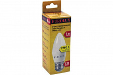 Лампа светодиодная Eurolux LL-E-C37-6W-230-2,7K-E27, 76/2/9 (свеча, 6 Вт, теплый, Е27) от Водопад  фото 2