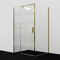 Душевой уголок WasserKRAFT Aisch 55P22 1000х900х2000, прозрачное стекло, профиль матовое золото от Водопад  фото 1