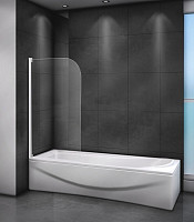 Шторка для ванны Cezares RELAX-V-1-80/140-C-Bi 800x1400, стекло прозрачное, профиль жемчужно серый от Водопад  фото 1