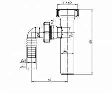 Отвод для стиральной машины Ани-пластМ120 1.1/2х32 мм от Водопад  фото 3