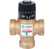 Клапан термостатический Stout SVM-0110-166020 смесительный для систем отопления и ГВС 3/4" ВР 35-60°С KV 1,6 м3/ч от Водопад  фото 2