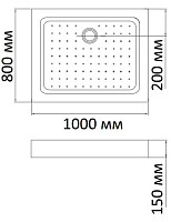 Душевой поддон Bandhours Rectangular 810-Tray 80х100 от Водопад  фото 2