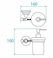 Дозатор для мыла подвесной Cezares Olimp SOI-03/24-M, золото 24 карат от Водопад  фото 2