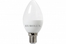 Лампа светодиодная Eurolux LL-E-C37-7W-230-2,7K-E14, 76/2/7 (свеча, 7 Вт, теплый, Е14) от Водопад  фото 1