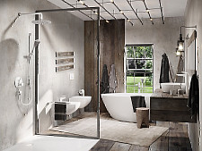 Смеситель для ванны с душем Kludi Balance 525909175 напольный, белый / хром от Водопад  фото 2