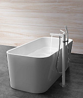 Смеситель для ванны с душем Kludi Balance 525909175 напольный, белый / хром от Водопад  фото 5