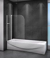 Шторка для ванны Cezares RELAX-V-11-100/140-C-Bi 1000x1400, стекло прозрачное, профиль жемчужно серый от Водопад  фото 1