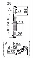 Сменный перелив Omoikiri OV-1-R-GB 4998041 графит от Водопад  фото 2