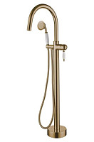 Смеситель для ванны с душем Boheme Medici 309 напольный, бронза от Водопад  фото 1